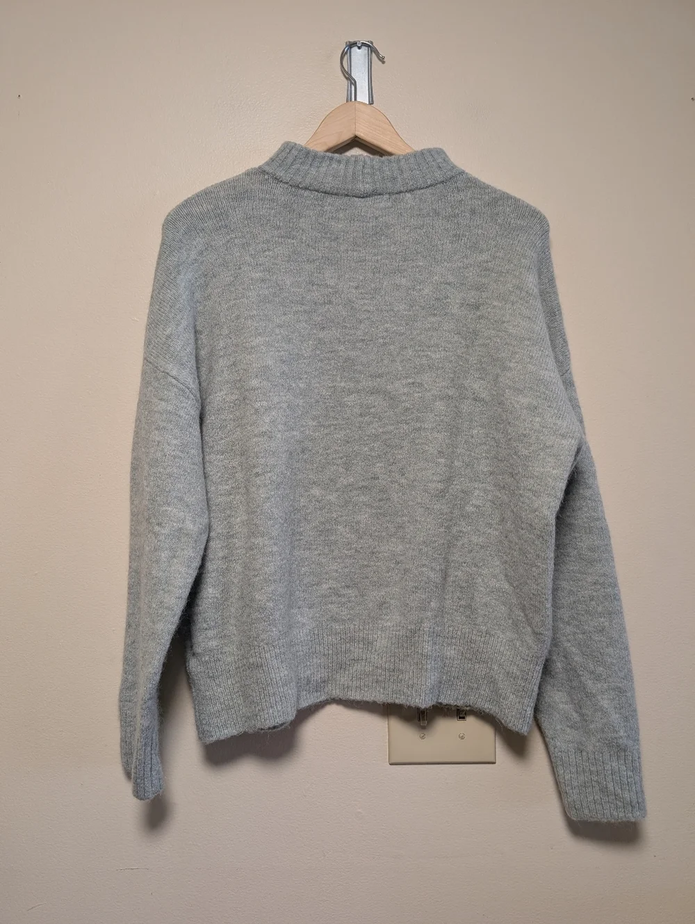 Madewell Mock Neck Sweater Soft Knit Blue Gray Size L